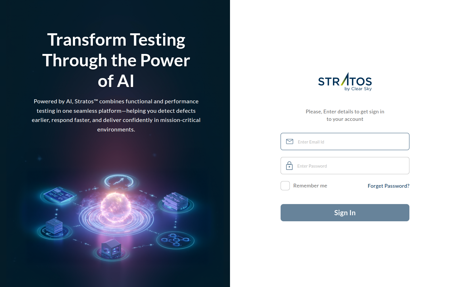 the Studio sign-in form: Enter Email Id, Enter Password, Remember me, Sign In